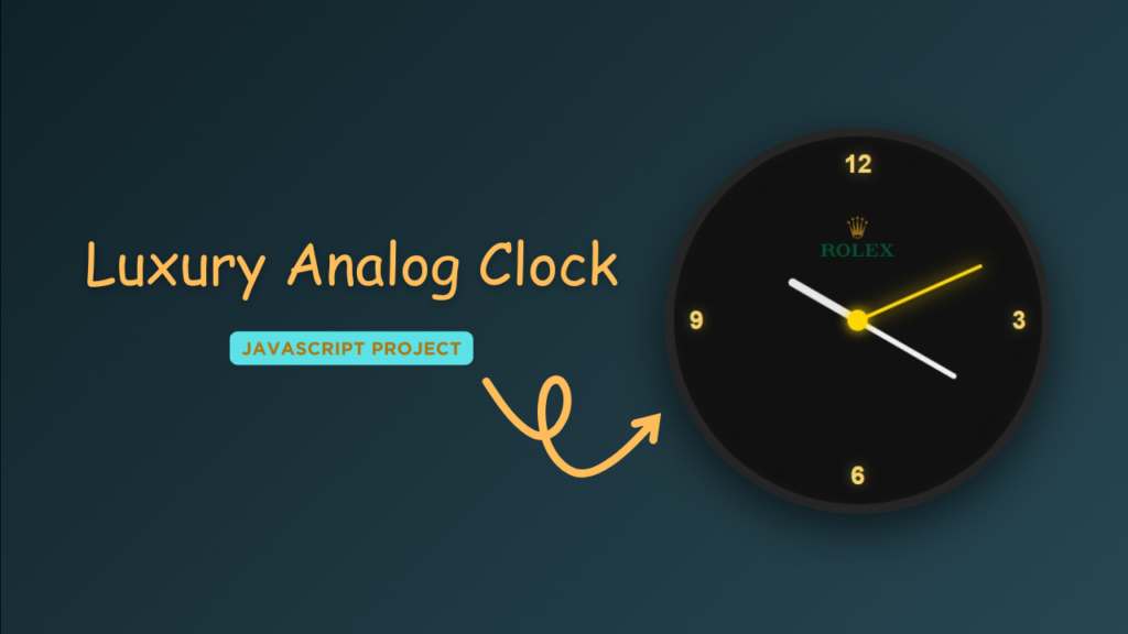 Luxury Analog Clock – Built with HTML, CSS & JavaScript