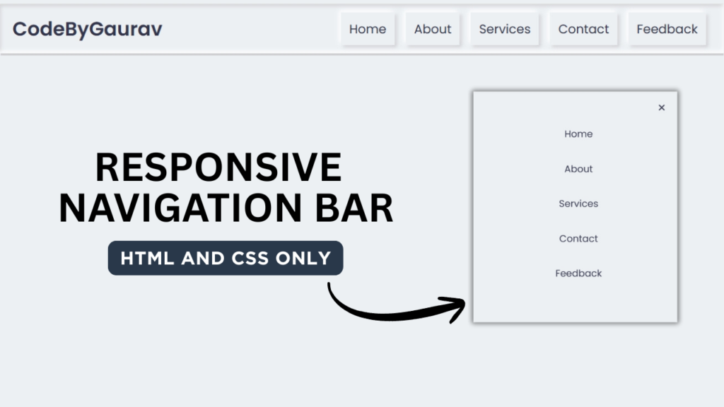 Responsive Navbar Using Only HTML & CSS (No JavaScript)
