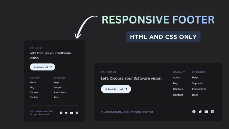 Responsive Footer Using HTML & CSS - CodeByGaurav