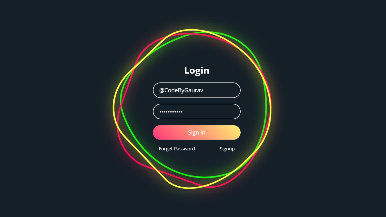Animated Login Form Using Only HTML & CSS