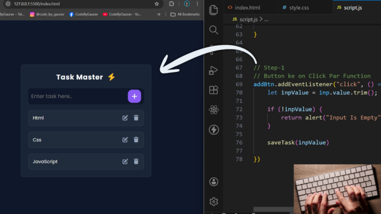 To-Do App Using HTML, CSS & JavaScript - CodeByGaurav