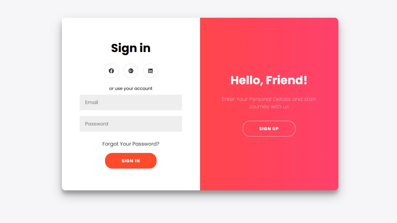Login and Signup Form Using HTML, CSS & JavaScript