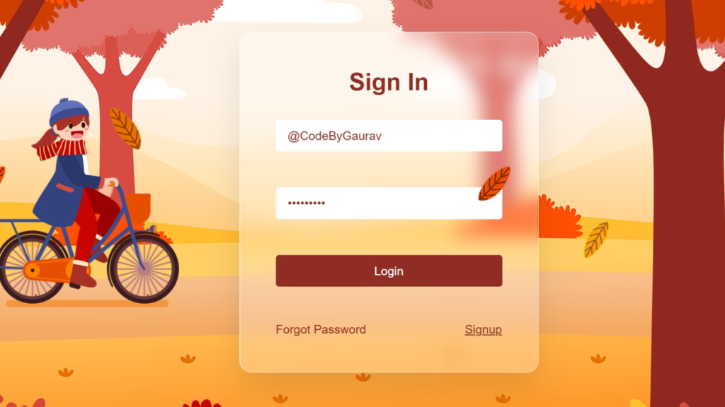 Glassmorphism Login Form Using HTML & CSS