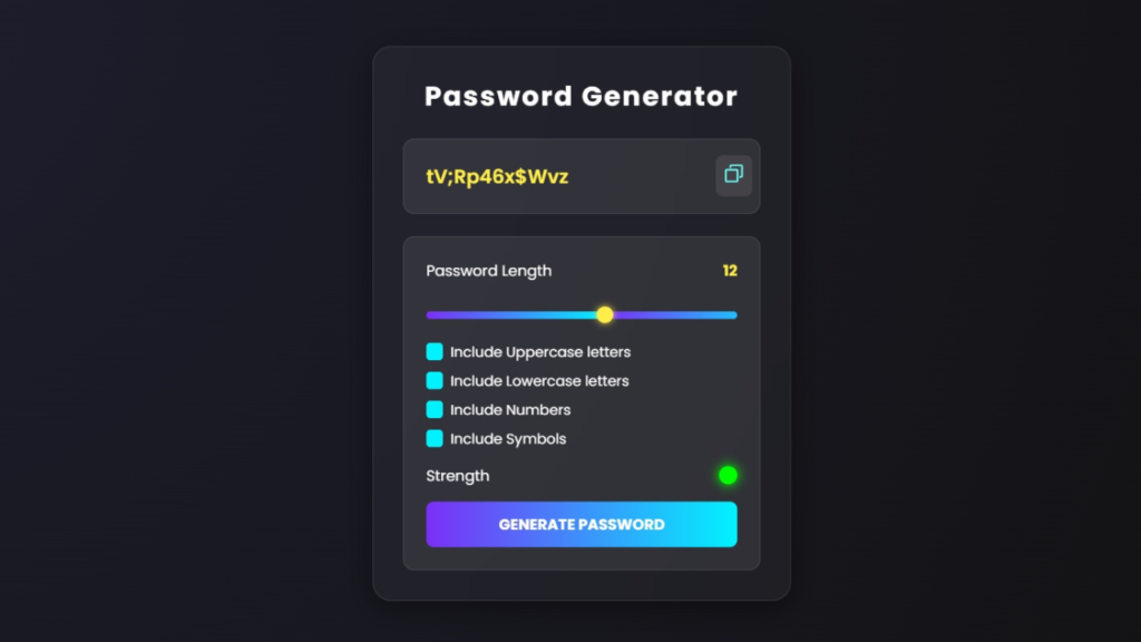 Password Generator using JavaScript | Create Strong Random Password Generator (HTML CSS JS)