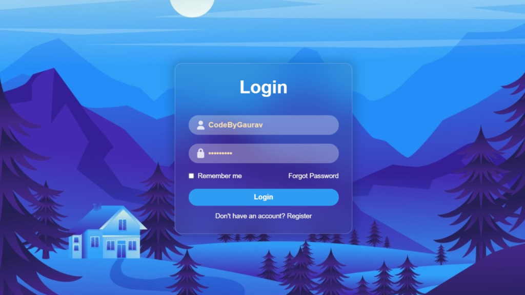 Glass Login Form using HTML & CSS (Modern Glassmorphism UI Design)